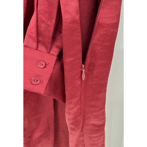 NWT Mila Mae Dress Wine Red Long Sleeve Maxi Knot Front Sz M - Picture 7 of 16